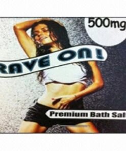 Rave On Bath Salts with spa towels and candles for a relaxing setup