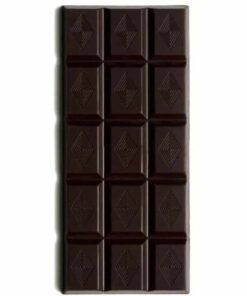 Rich organic dark chocolate squares with cocoa beans